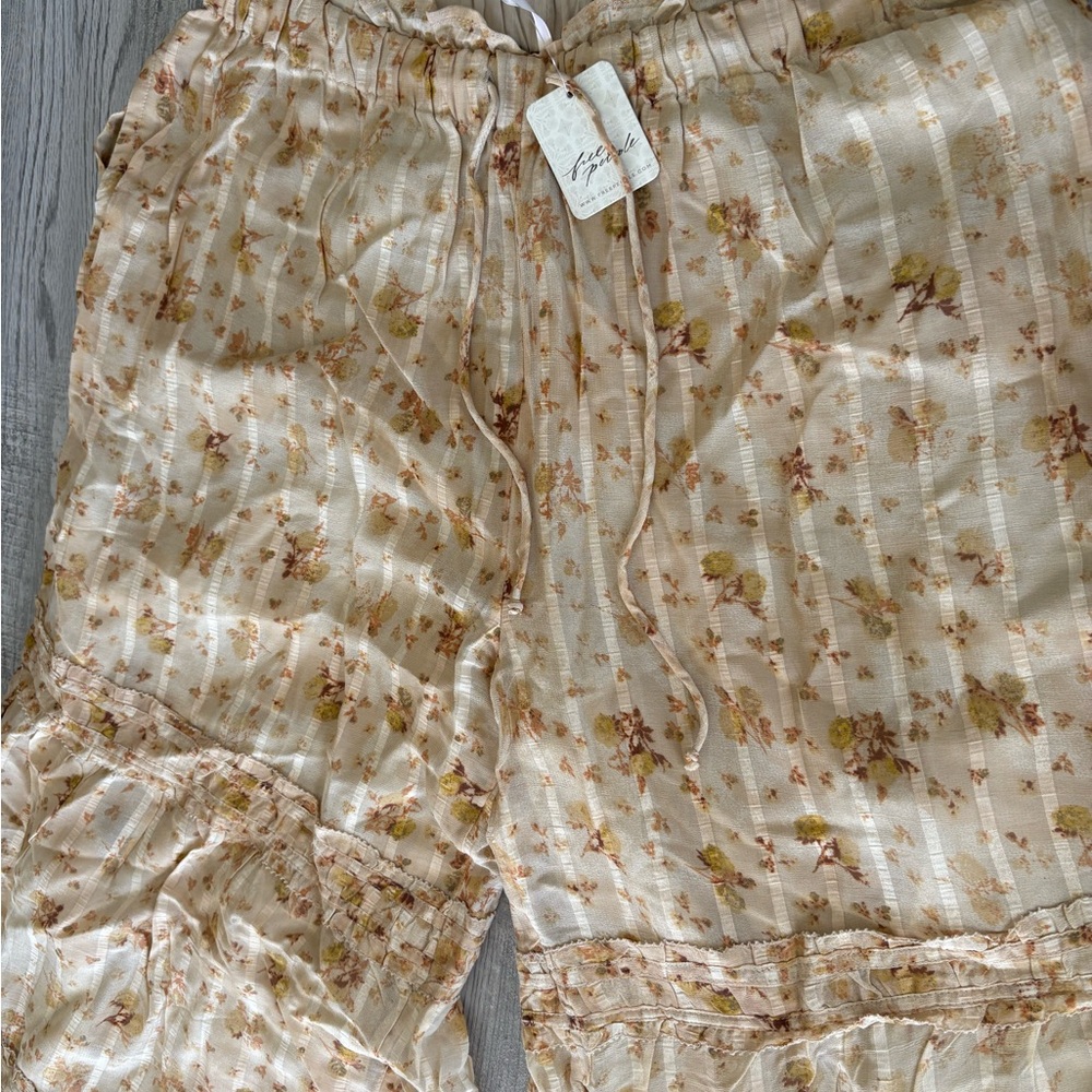 Free People Floral Cream Wide Leg Jumpsuit - Picture 4 of 8
